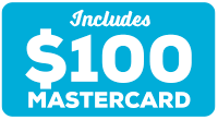 Includes $100 Mastercard Gift Card